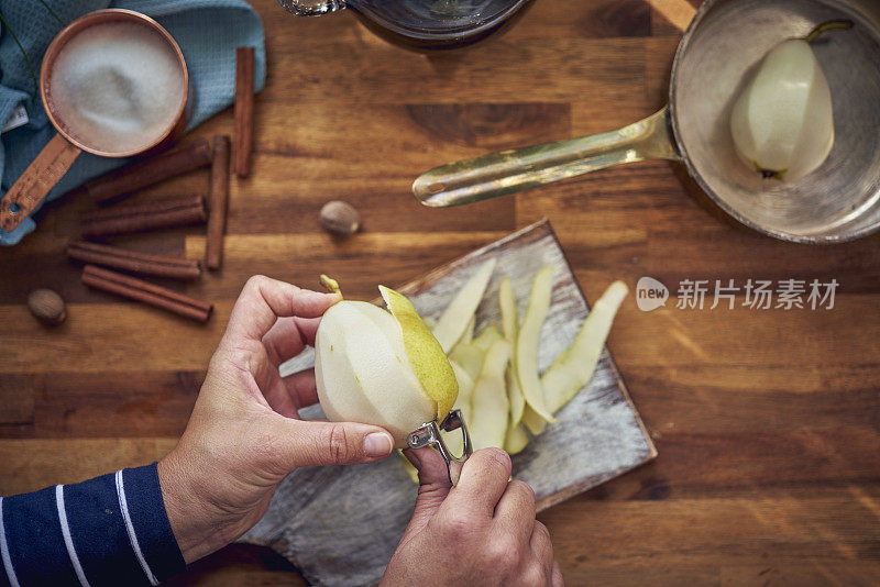 香草柠檬汁煮梨