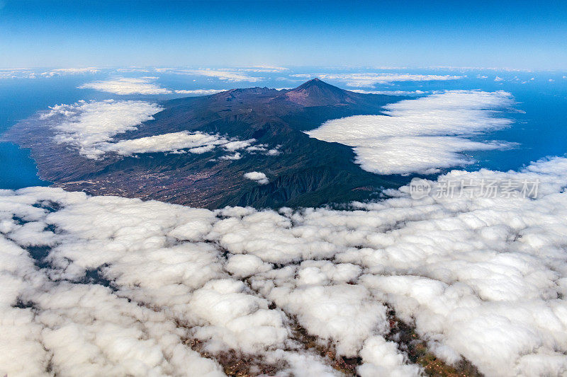 特内里费岛和泰德火山鸟瞰图，西班牙