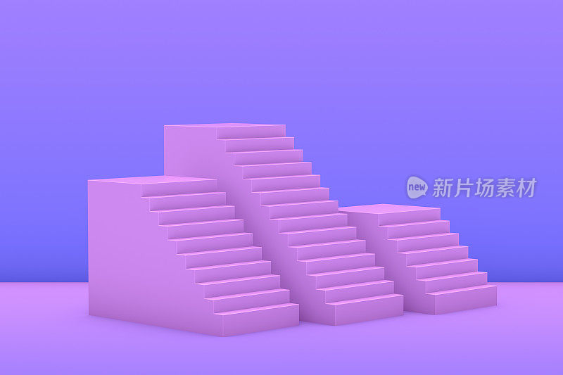 3D抽象的最小楼梯，梯子，讲台