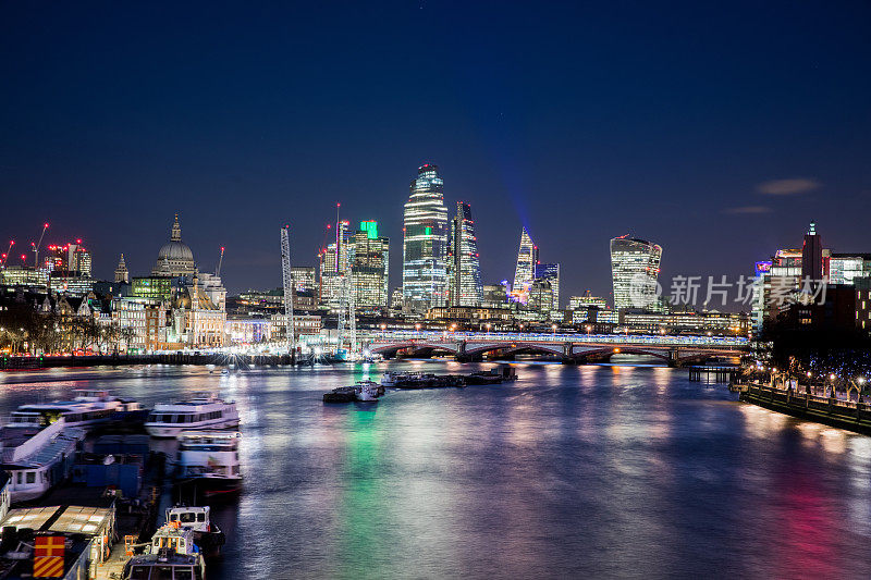 美丽的伦敦城市夜景