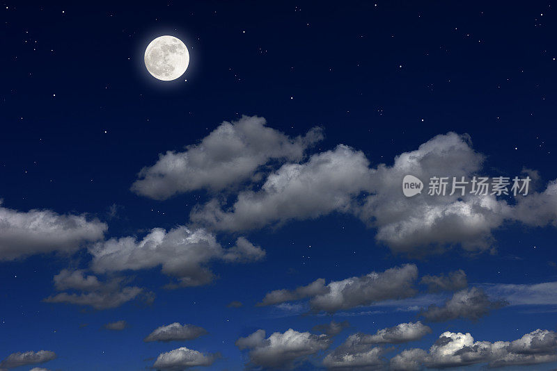 满月之夜与云景