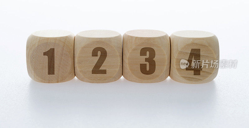 木制骰子，编号1234