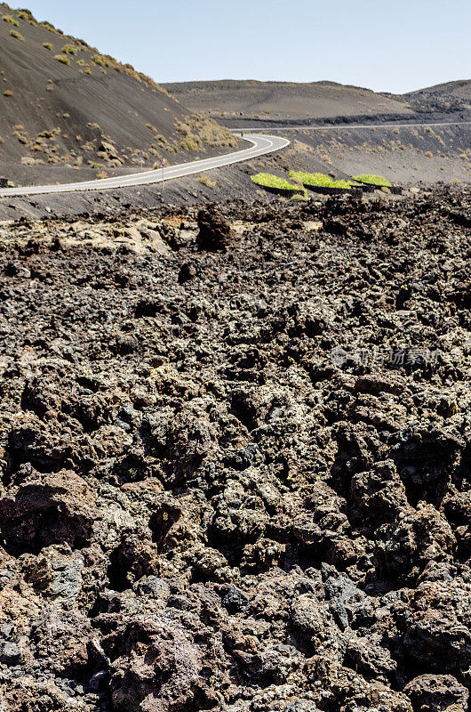 火山景观。Timanfaya国家公园。