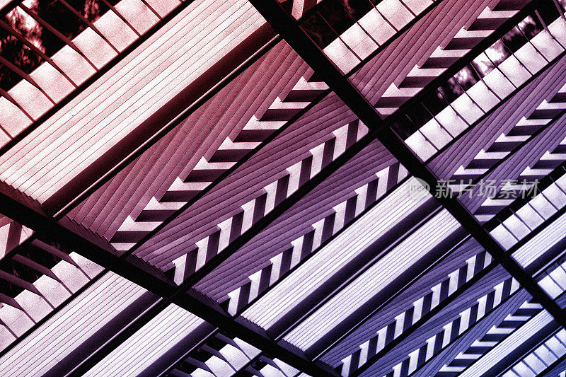 现代建筑抽象线条、板条、花纹、粉紫色、高纹