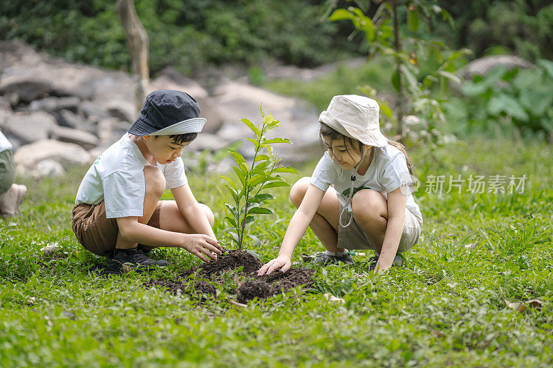 孩子们以志愿者的身份参与植树造林、保护地球的活动，培养孩子们的耐心和牺牲精神，做好事和热爱大自然。