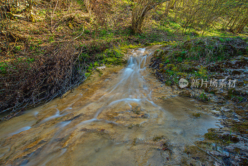 宁静的风景与山溪在老山或斯塔普拉尼纳，保加利亚