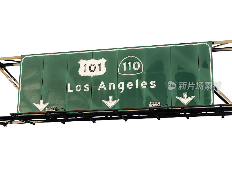 洛杉矶101和110高速公路标志被切断