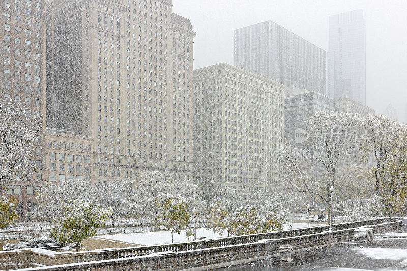 摩天大楼——密歇根大道——暴风雪