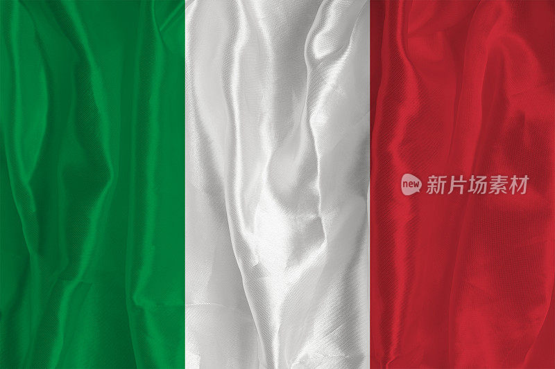 以丝绸为背景的意大利国旗是一个伟大的国家象征。国家的官方国家象征