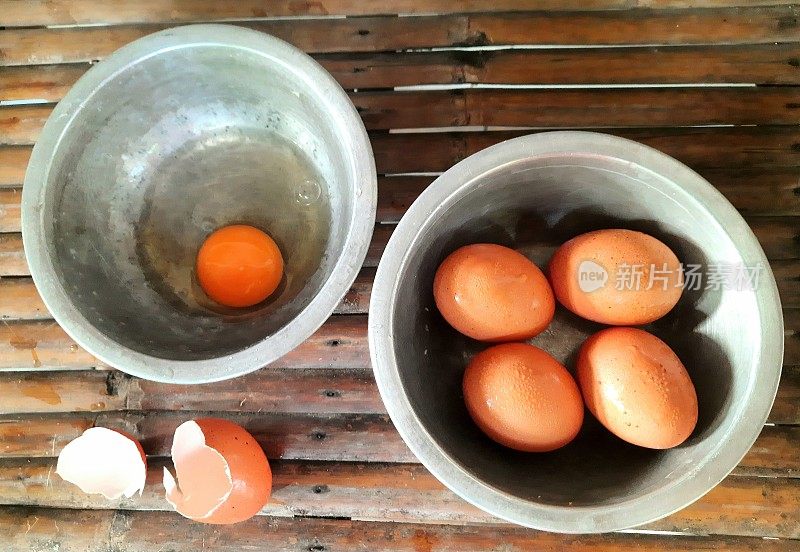 打蛋——食品准备。