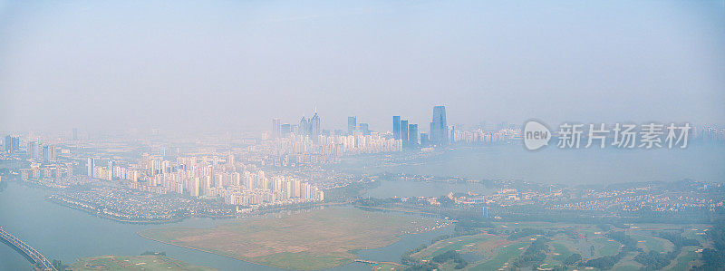 苏州金鸡湖景区及城市建筑航拍