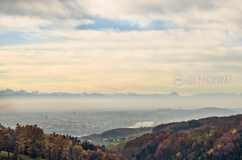 秋季林茨上奥地利的城市景观