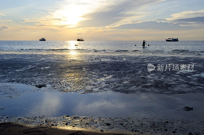 泰国高涛的日落海滩