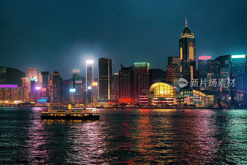 香港维多利亚港的天际线