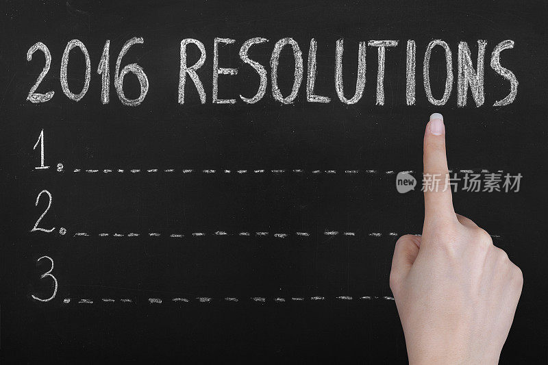 在黑板上绘制2016年决议