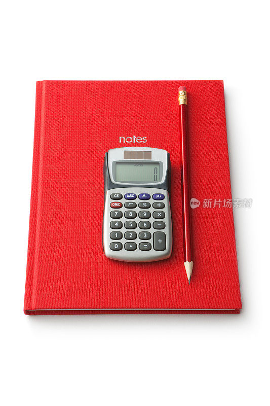 办公室:红皮书、铅笔和计算器