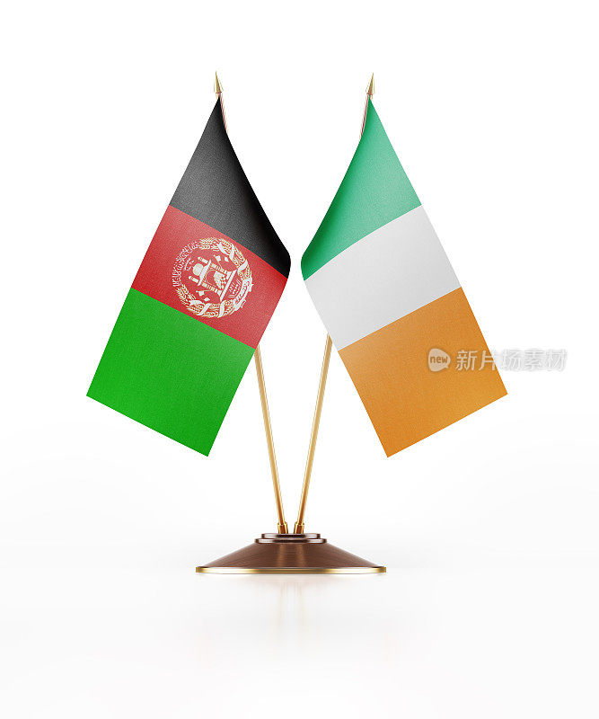 阿富汗和爱尔兰的微型国旗