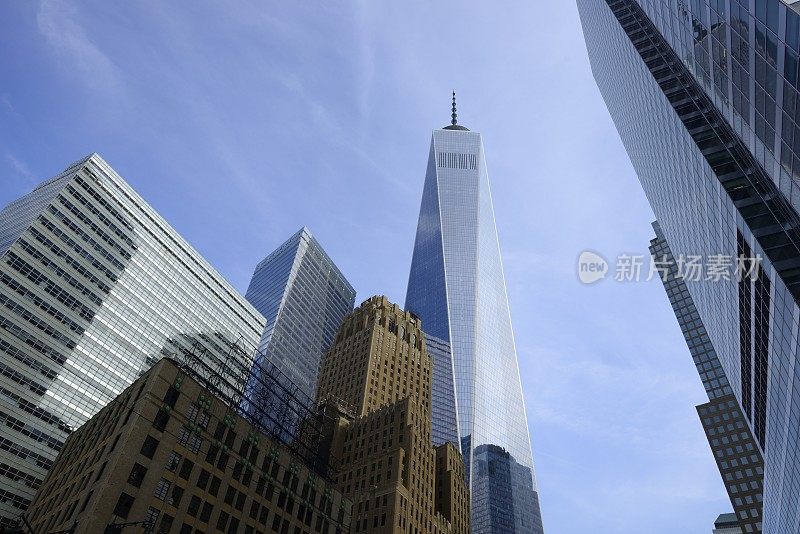 曼哈顿，纽约摩天大楼和世贸中心一号