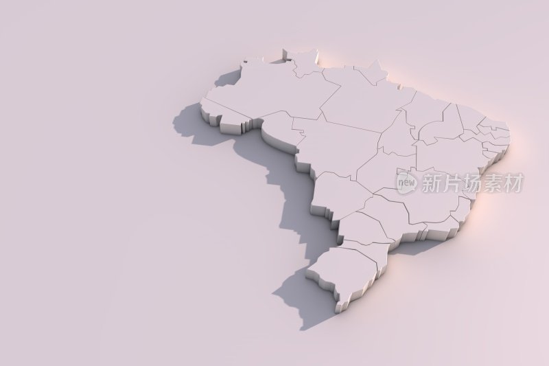 巴西3D地图与地区