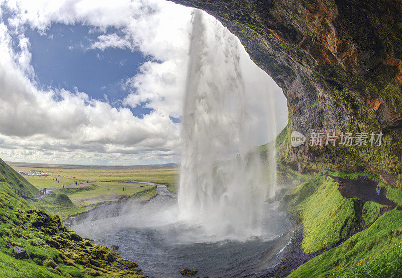 Seljalandsfoss，冰岛――背景人物