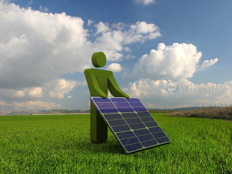 太阳能电池板可再生能源概念