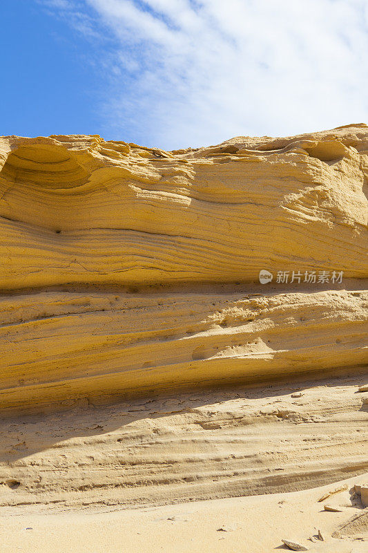 化石沙丘在富尔特文图拉-岛的西南部部分