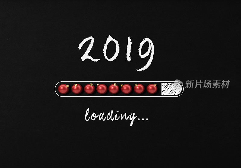 粉笔画:在黑板上加载新年2019