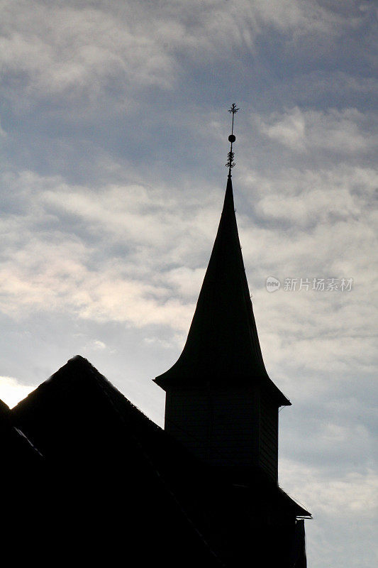 挪威卑尔根一座教堂的剪影