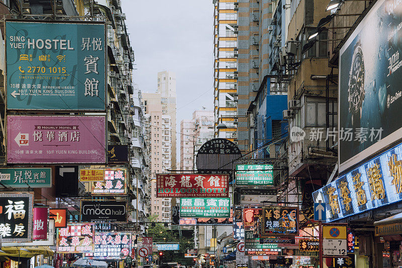 从高处看香港的街道