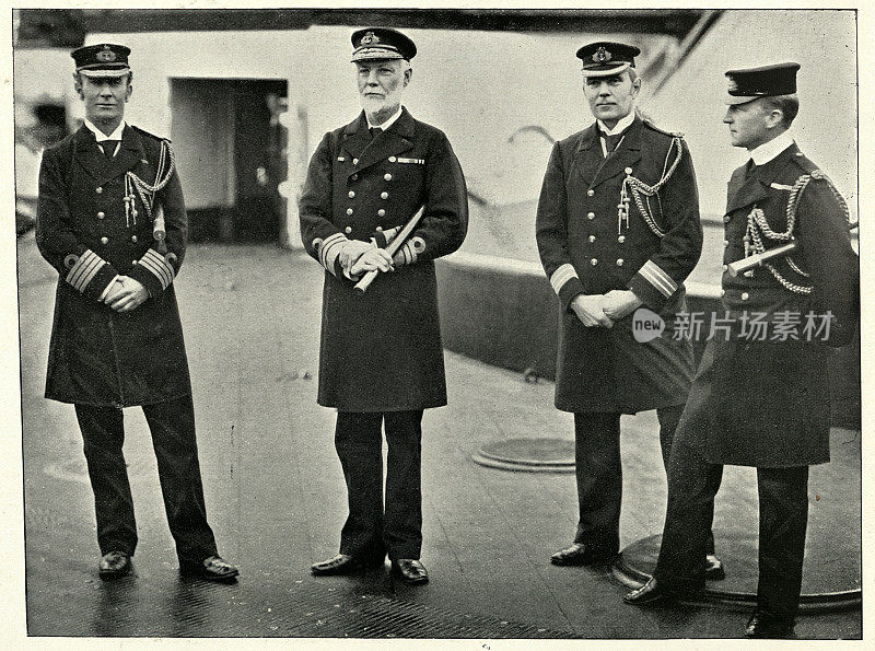 沃尔特·科尔中将和参谋，皇家海军19世纪
