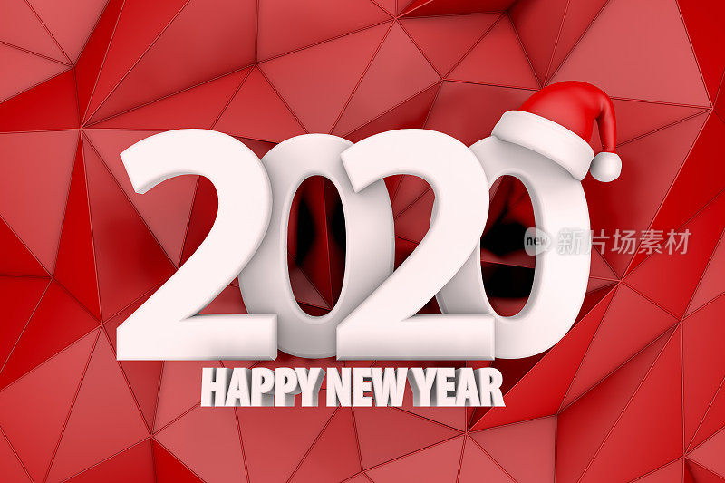 2020年，戴着圣诞帽新年快乐