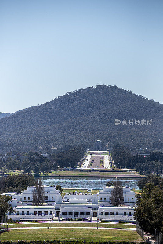 澳纽军团的道路到堪培拉的战争纪念碑。行为