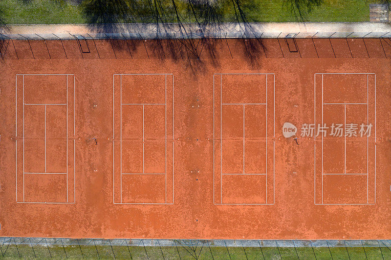 网球场，鸟瞰图