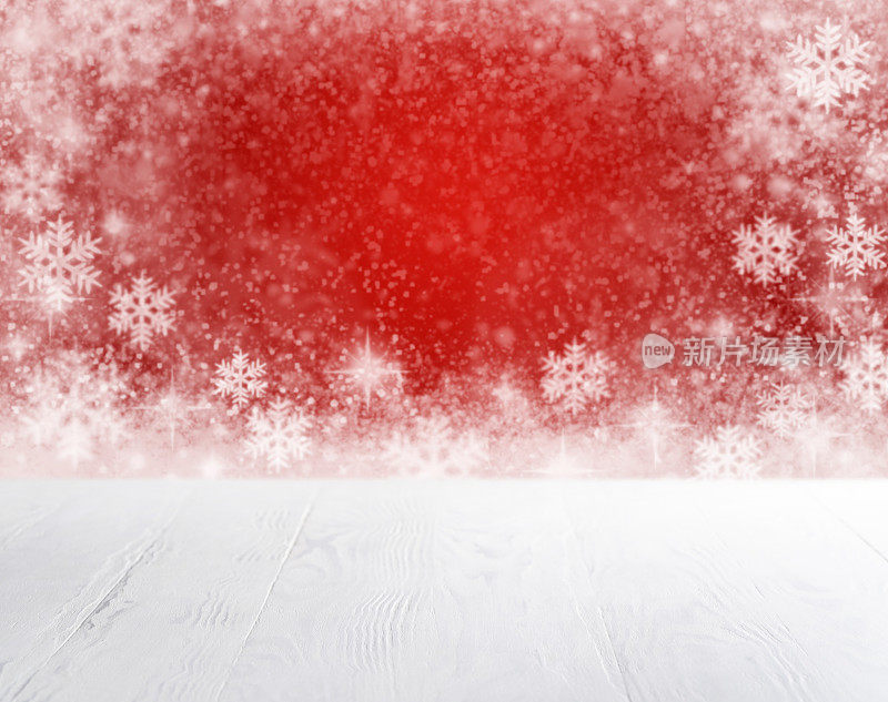 圣诞节的背景是雪花和雪花的红色