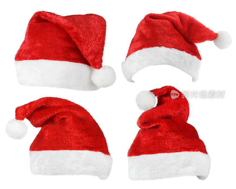 一套圣诞老人的红帽子