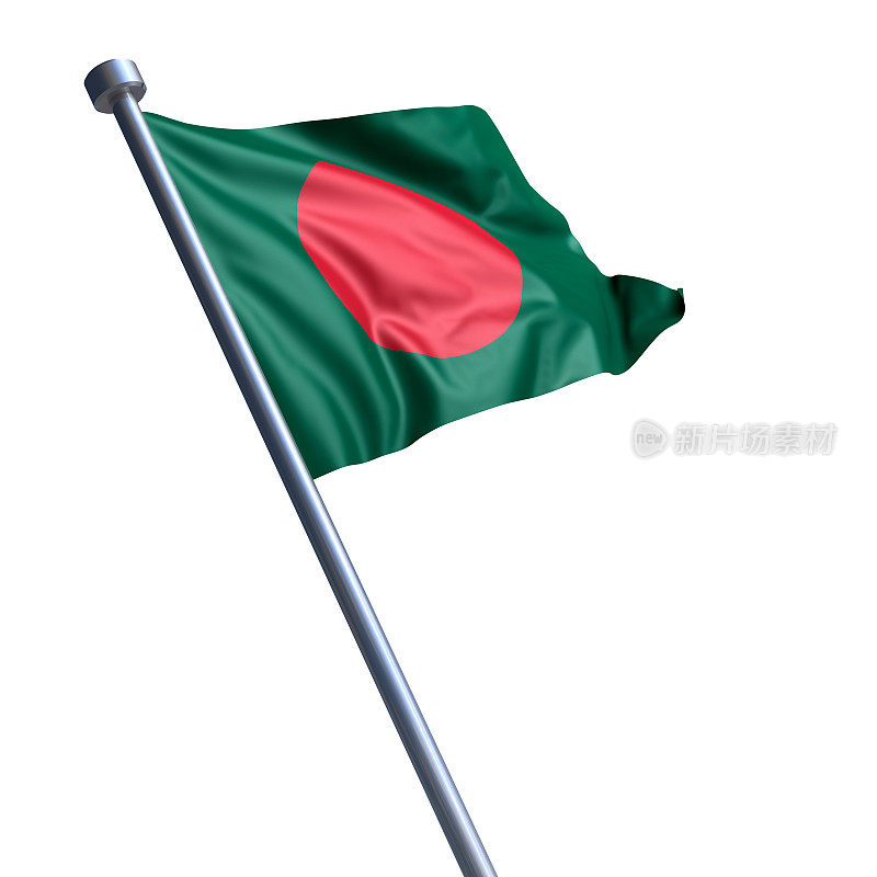 孟加拉国旗孤立在白色