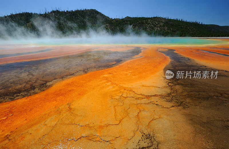 黄石国家公园的大棱柱形温泉