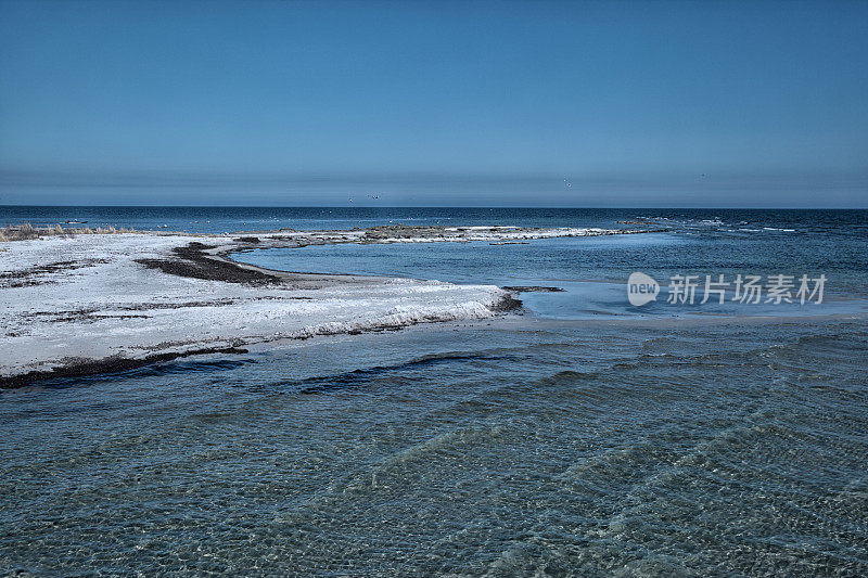 Snogeb?k海滩。波罗的海的博恩霍尔姆