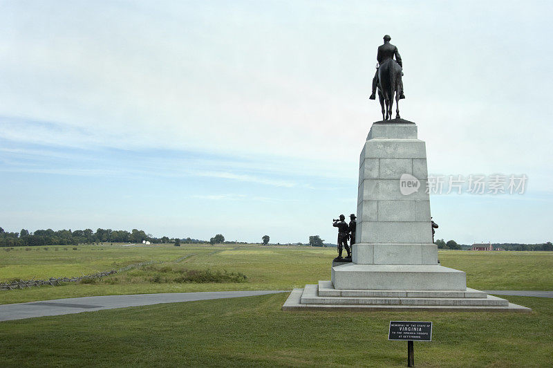 皮克特冲锋和葛底斯堡战场上的弗吉尼亚纪念碑