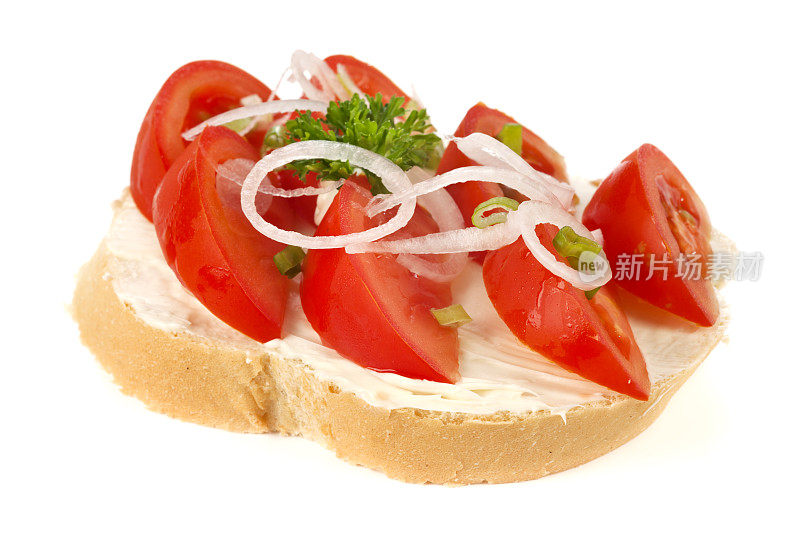 西红柿和洋葱三明治