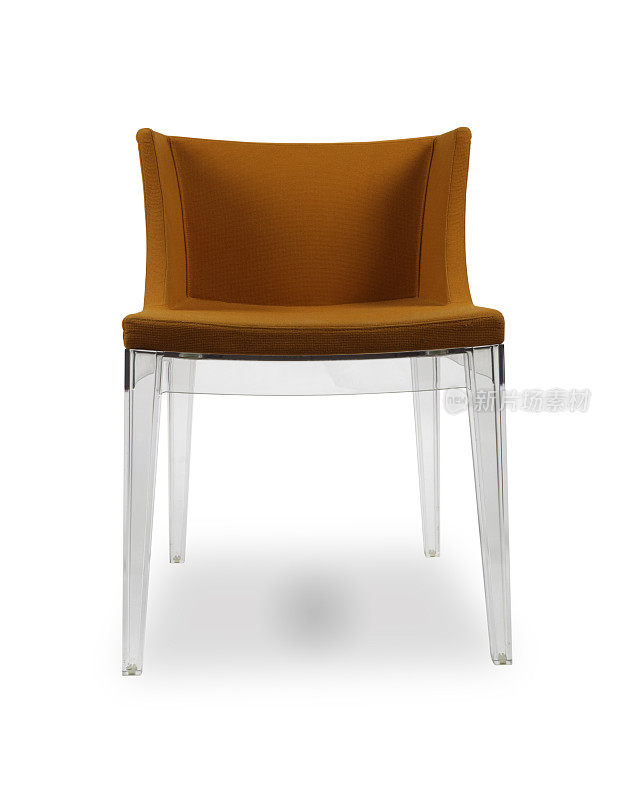 现代橙色椅子与修剪路径