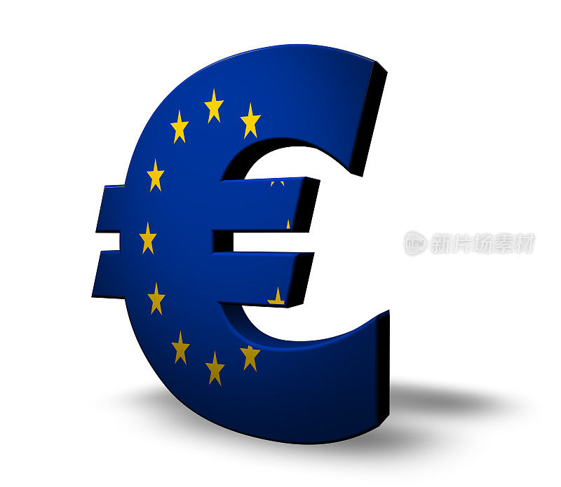 3D欧元货币符号