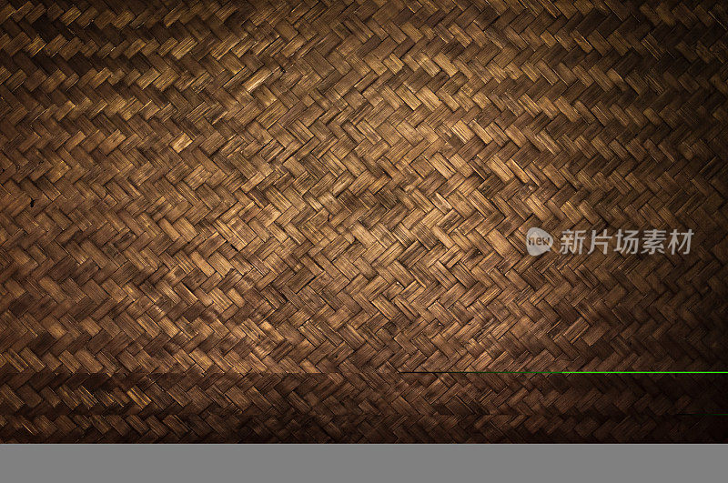 深色纹理的竹工艺品细节