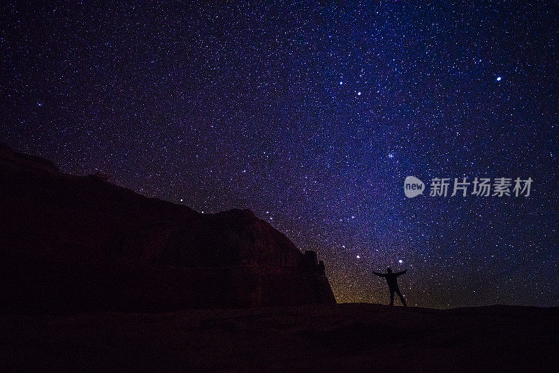 犹他州拱门国家公园山上的星空