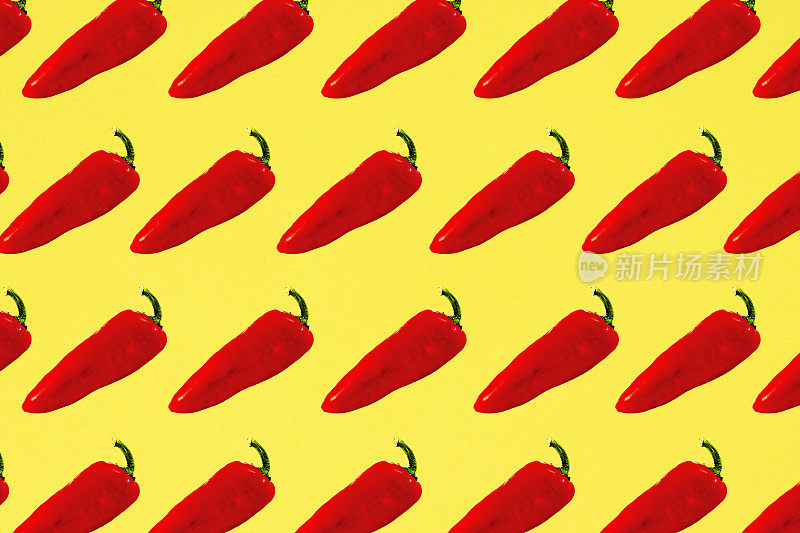 多彩而抽象的红辣椒图案