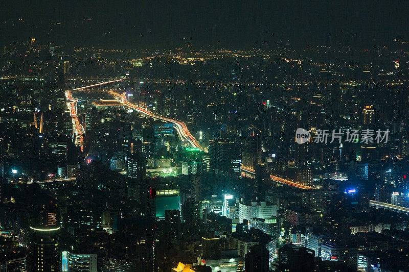 台北夜景鸟瞰图