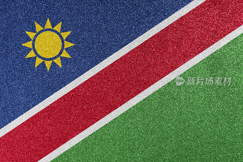 纳米比亚国旗闪闪发光的纹理