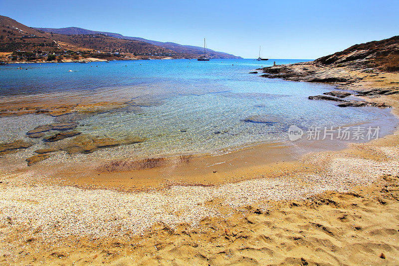 希腊Kea岛Koundouros海滩