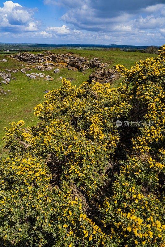 伯顿达塞特山俯瞰英国风景，英国中部的沃里克郡