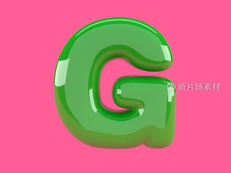 字母G用一个绿色的气球写的